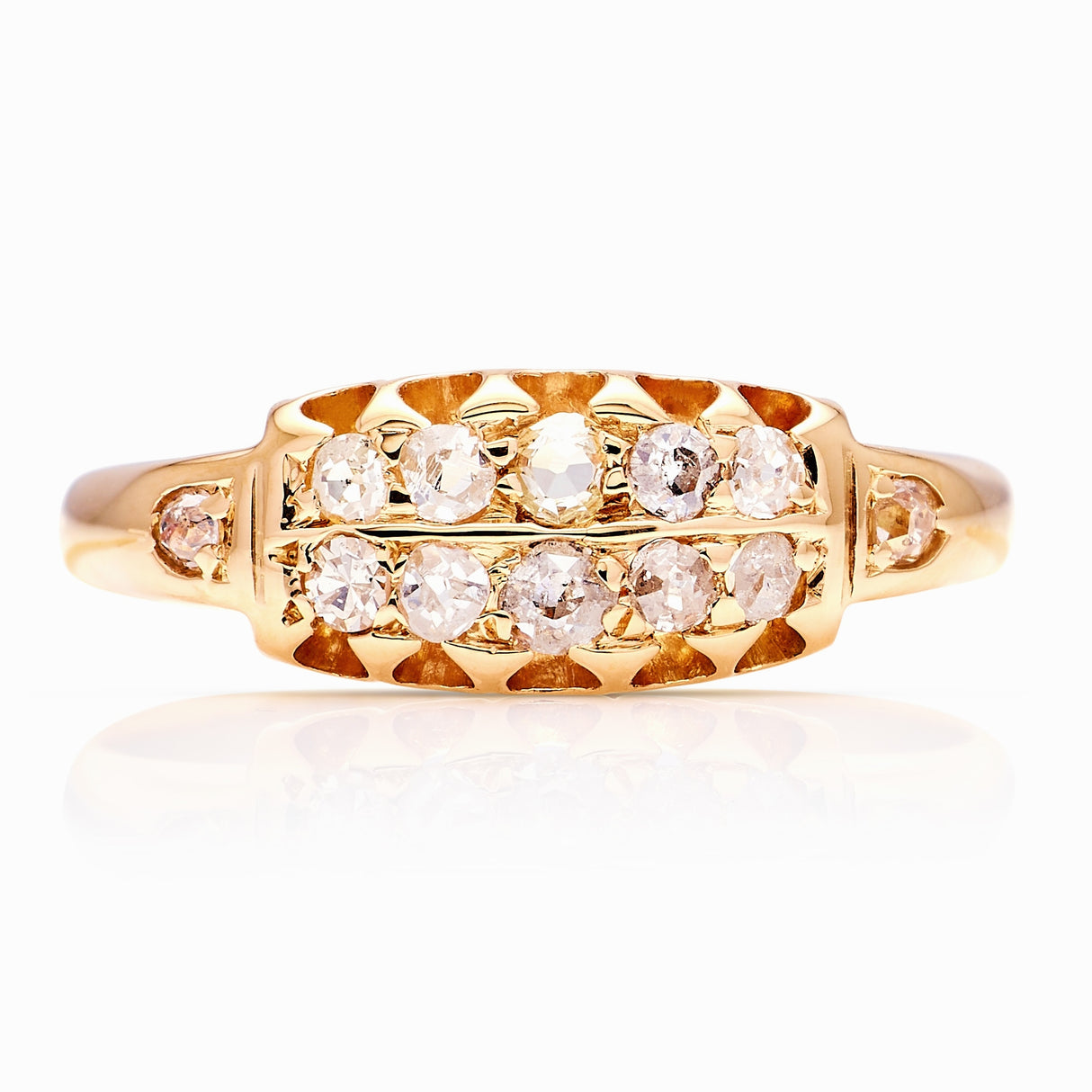 Antique, Edwardian diamond half-hoop ring