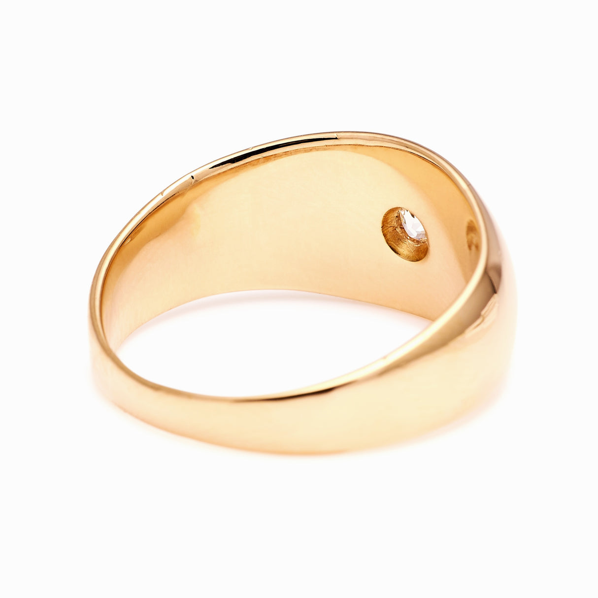 Antique, Victorian diamond solitaire gypsy ring