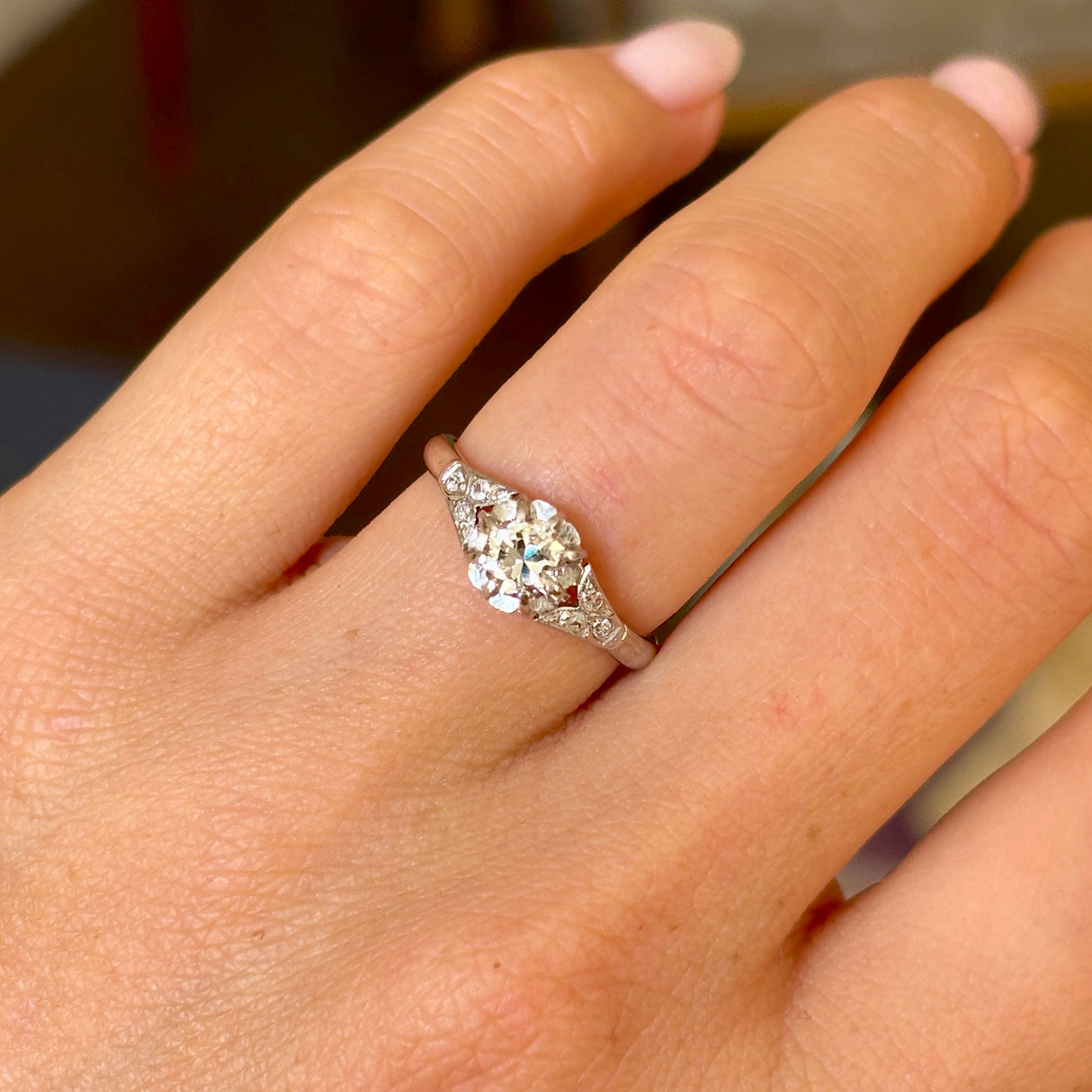 Antique, 1930s diamond engagement ring