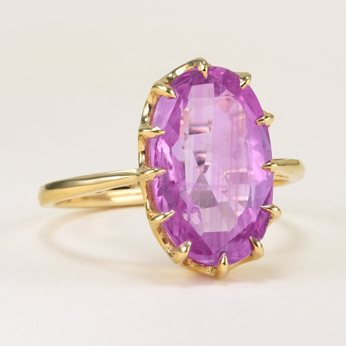 19th Century Sri Lankan 6.40ct pink sapphire set in a handmade ring