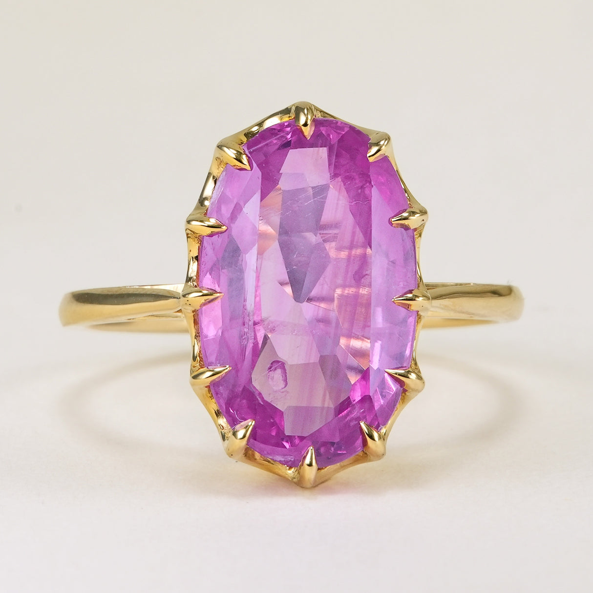 19th Century Sri Lankan 6.40ct pink sapphire set in a handmade ring