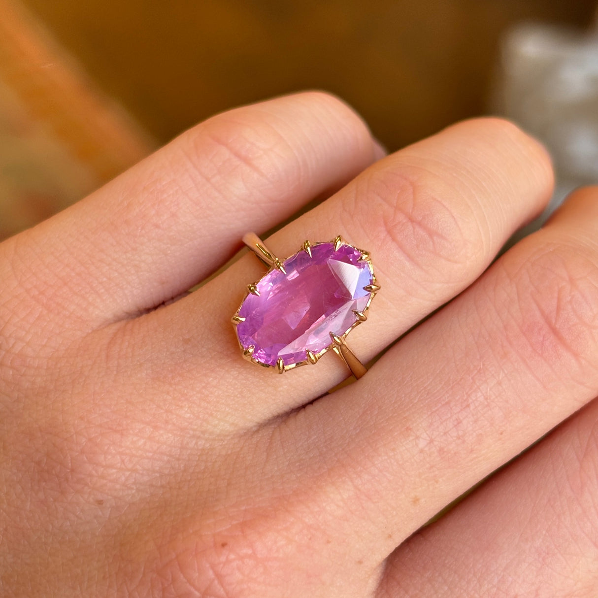 Vintage, 1950s pink sapphire cocktail ring
