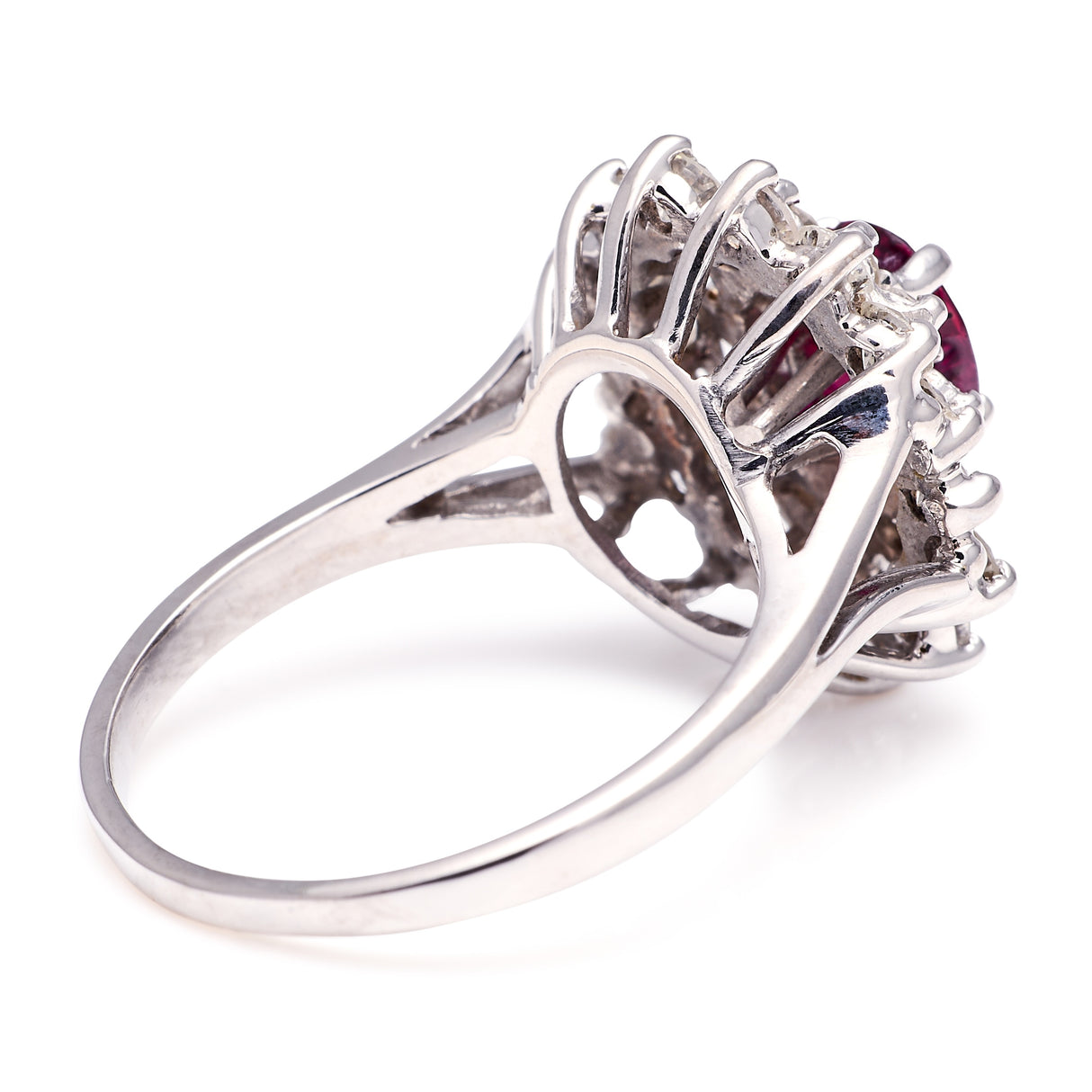 Vintage, 1950s ruby & diamond cocktail ring