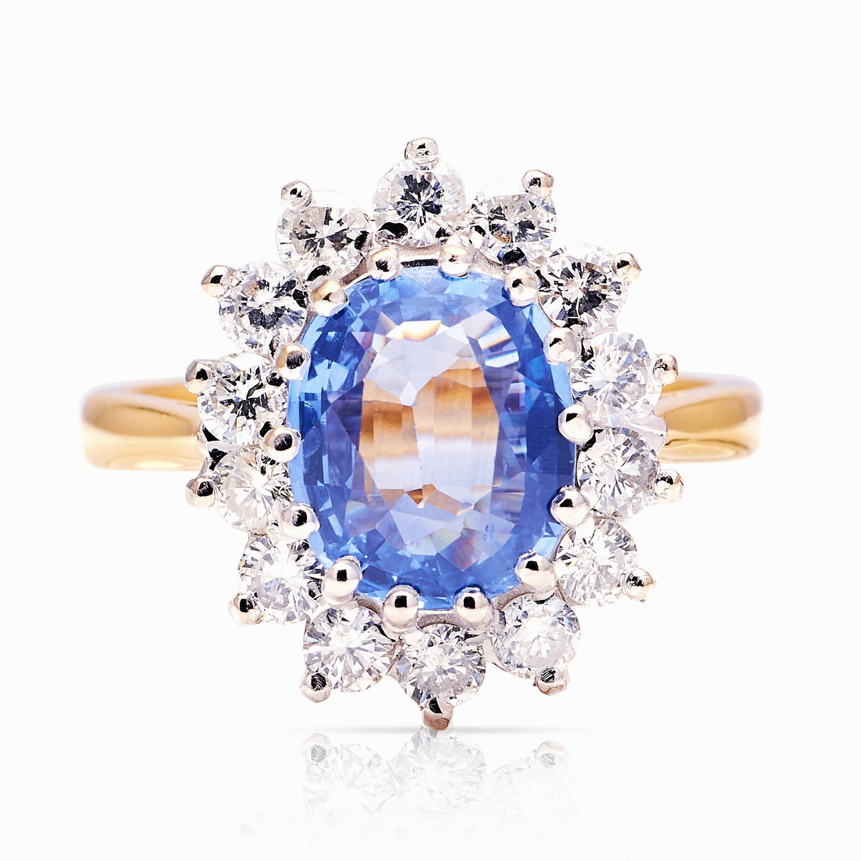 Vintage, 1980s sapphire & diamond cluster ring