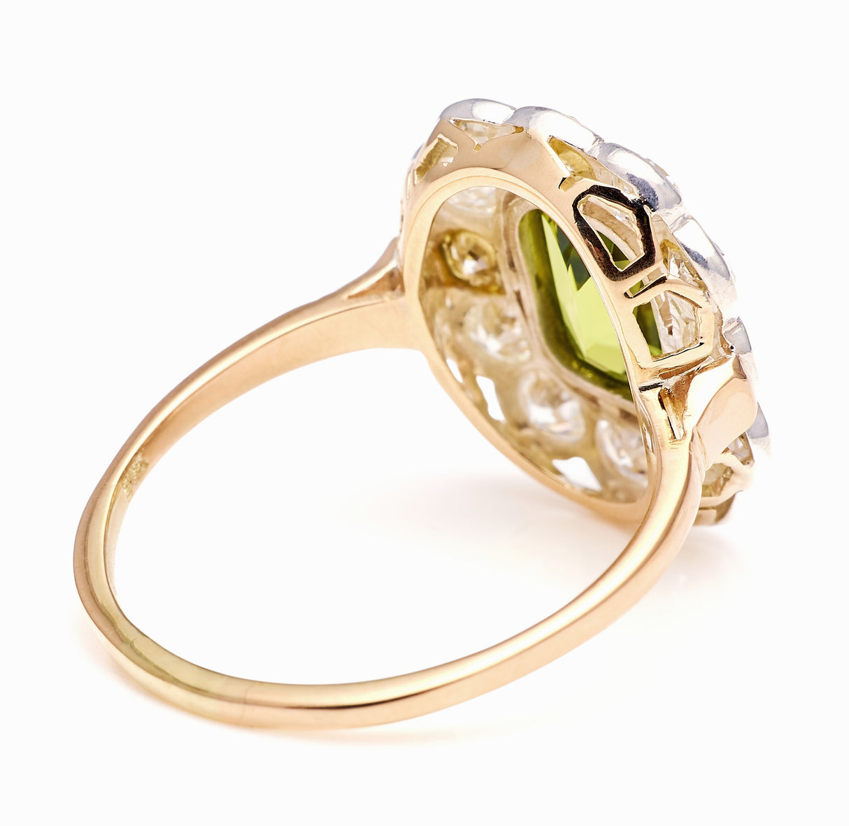 Antique, Victorian peridot & diamond cluster ring