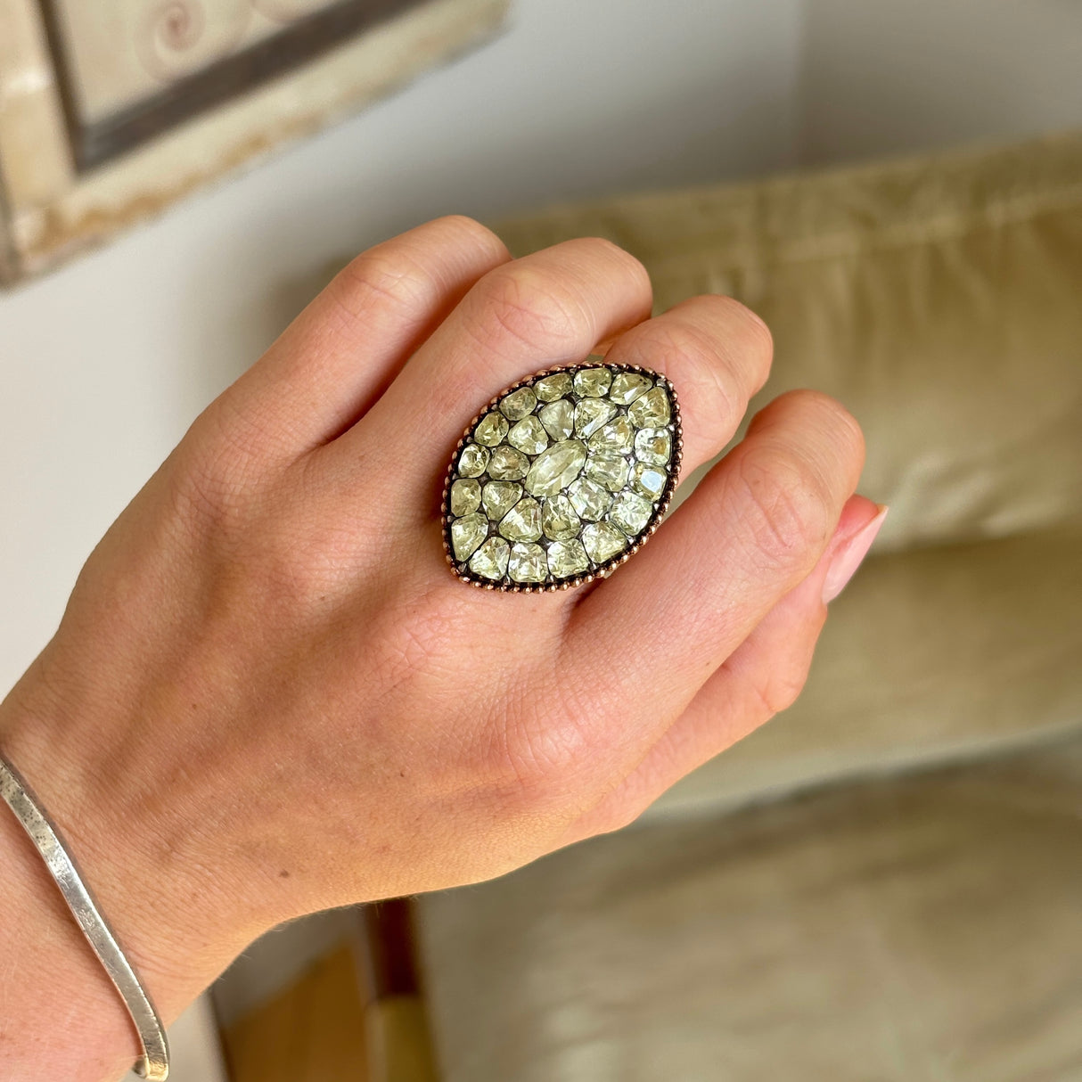 Title
Antique, Georgian, 18th century, chrysoberyl navette ring