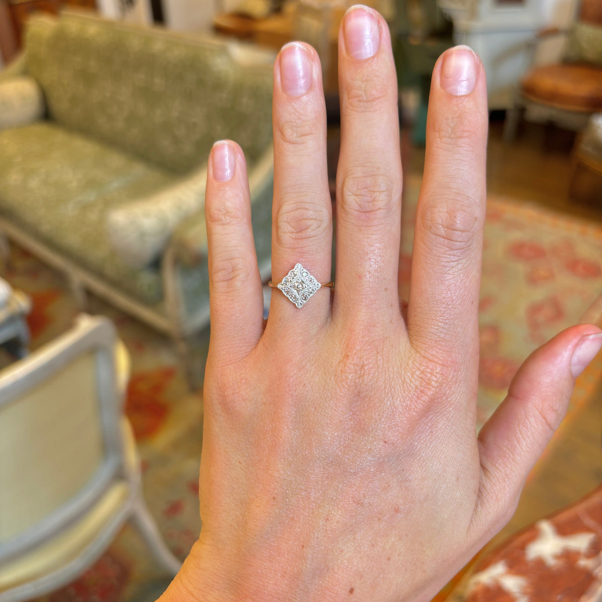 Vintage, Art Deco diamond cluster ring