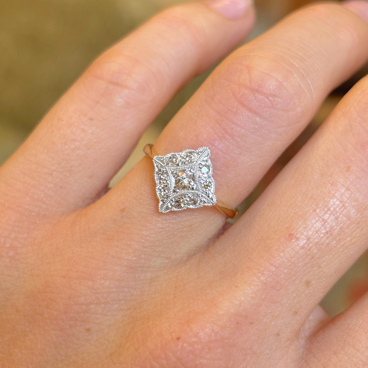 Vintage, Art Deco diamond cluster ring
