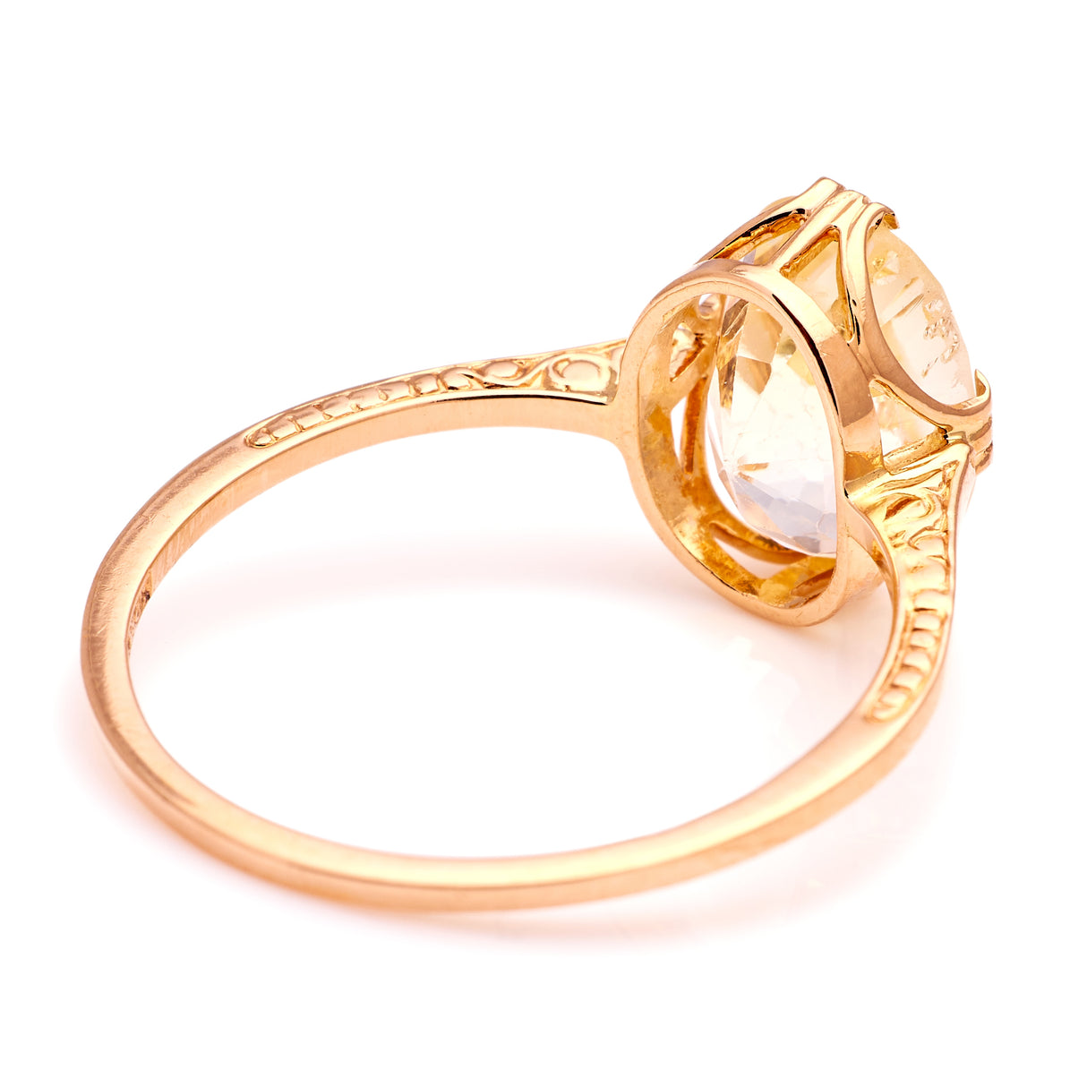 Antique, 1940s yellow sapphire solitaire dress ring