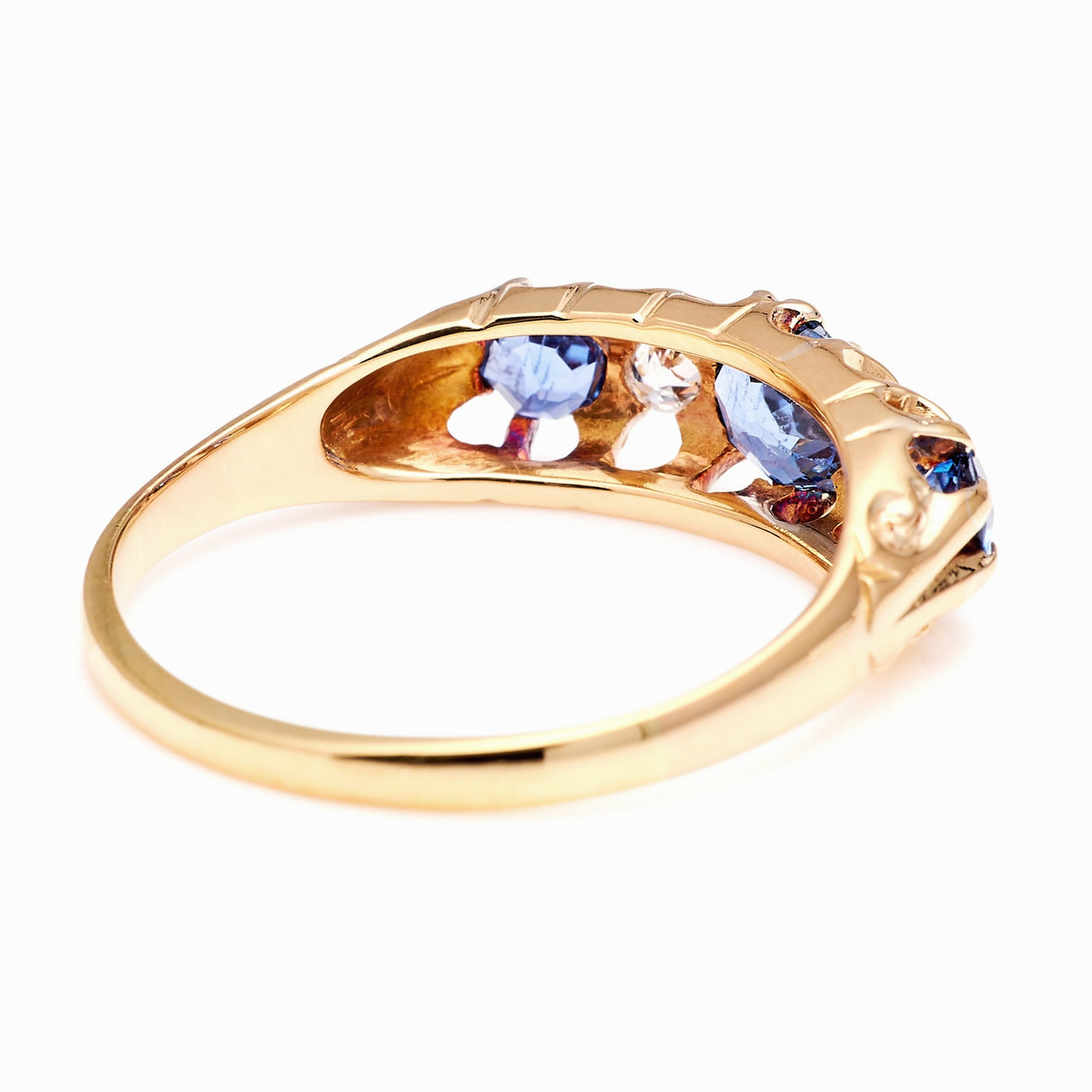 Antique, Edwardian sapphire & diamond five-stone ring