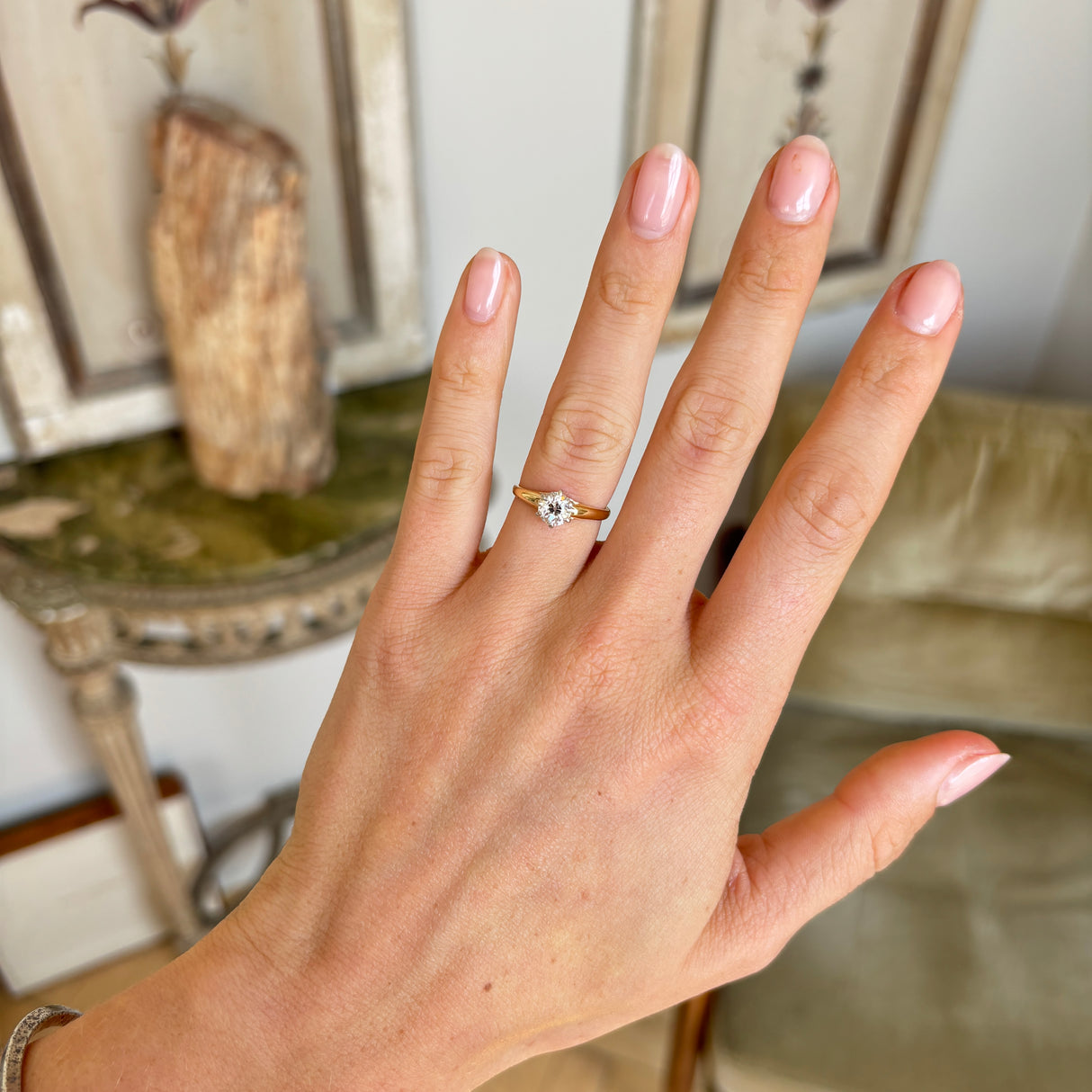 Vintage, 1940s solitaire diamond ring, attr. to Tiffany and Co.