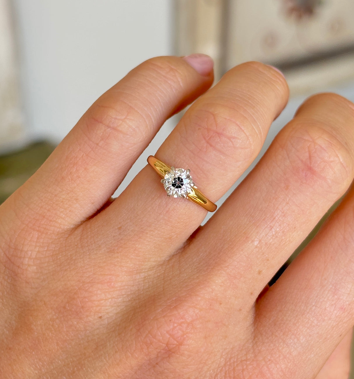 Vintage, 1940s solitaire diamond ring, attr. to Tiffany and Co.