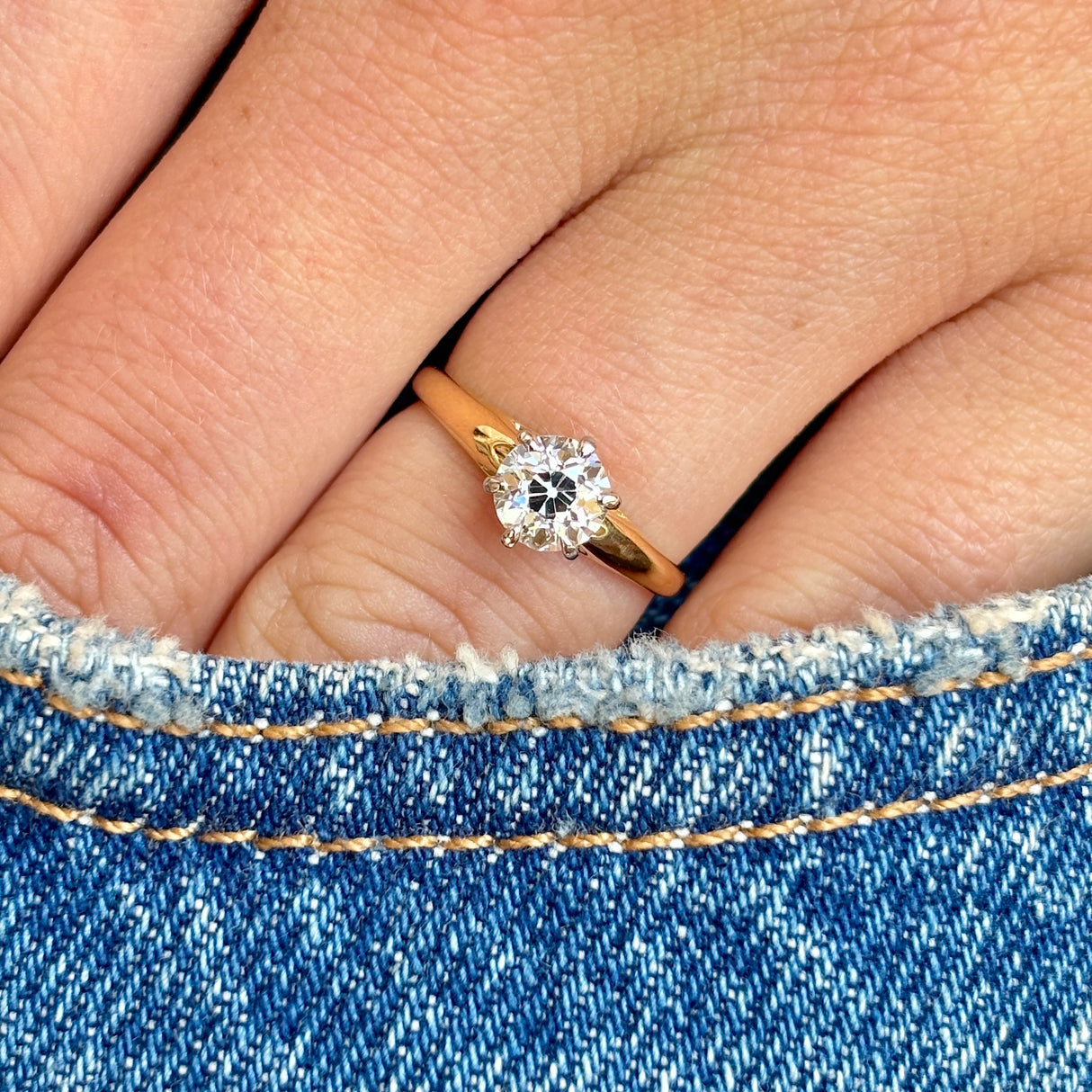 Vintage, 1940s solitaire diamond ring, attr. to Tiffany and Co.