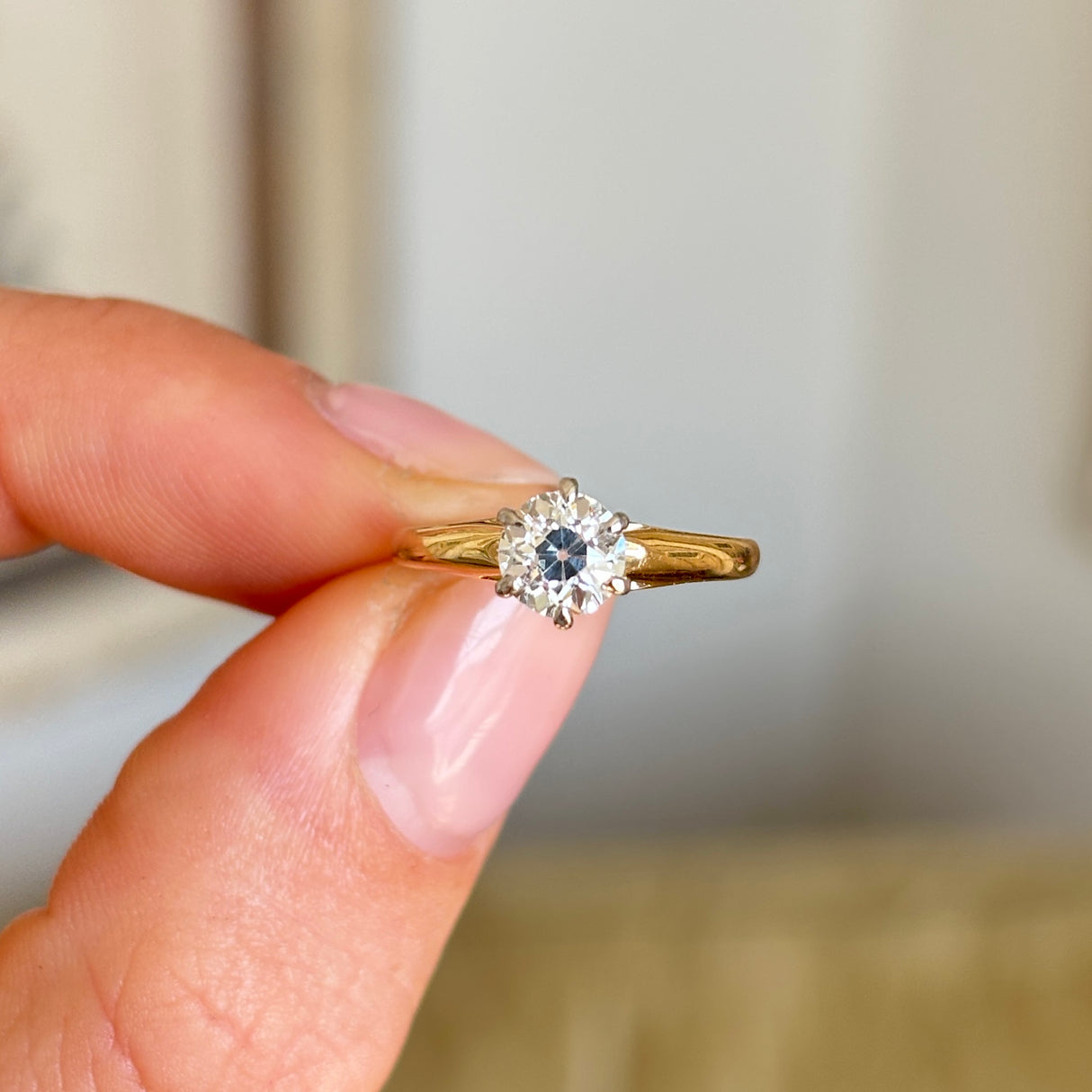 Vintage, 1940s solitaire diamond ring, attr. to Tiffany and Co.
