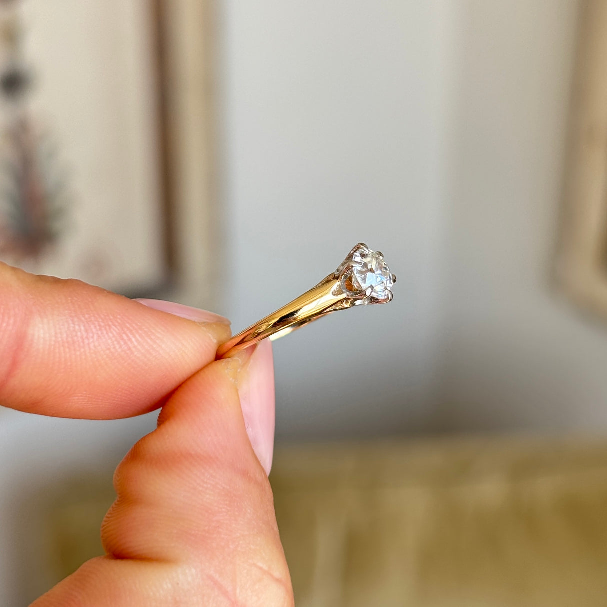 Vintage, 1940s solitaire diamond ring, attr. to Tiffany and Co.