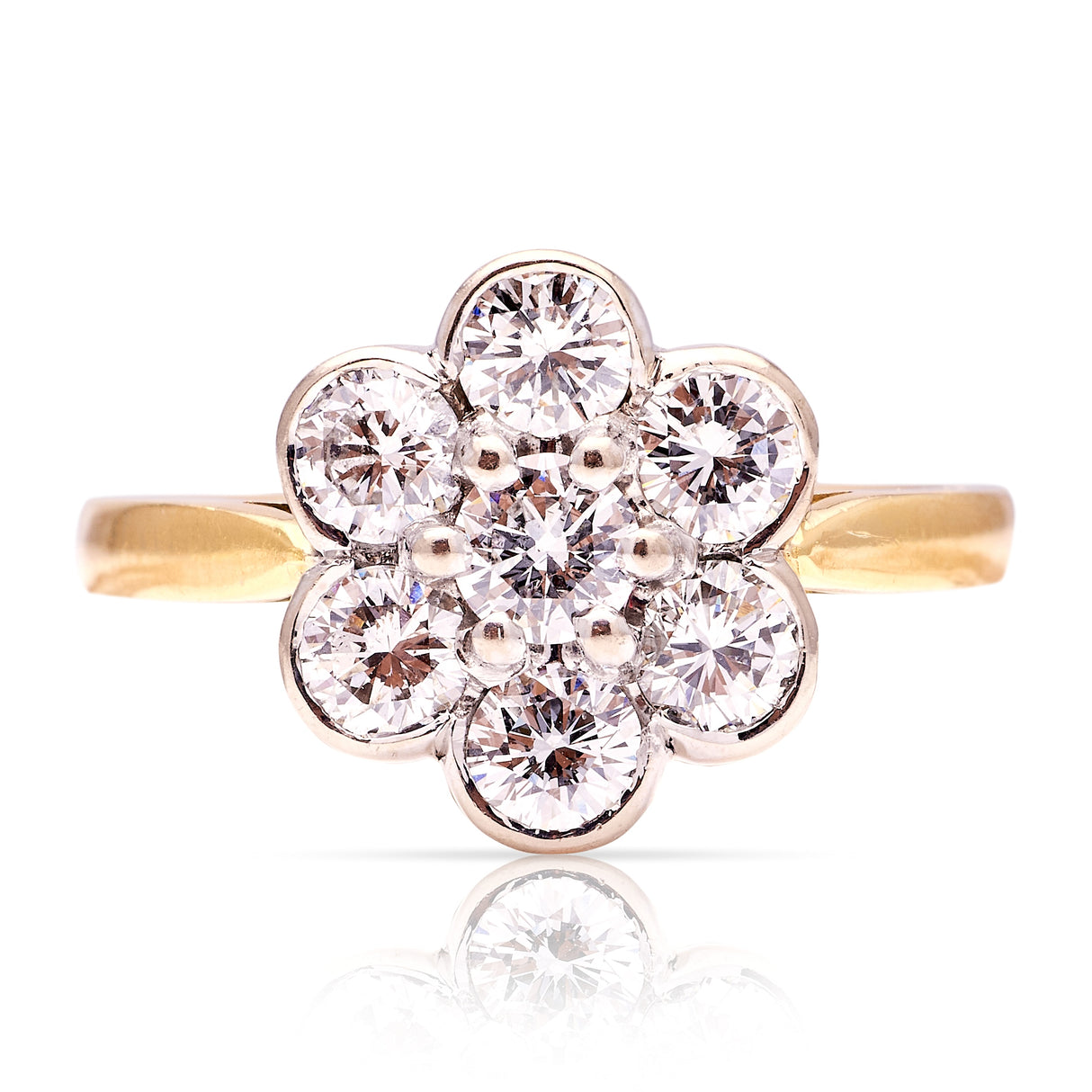 Vintage, 1990s diamond daisy cluster ring