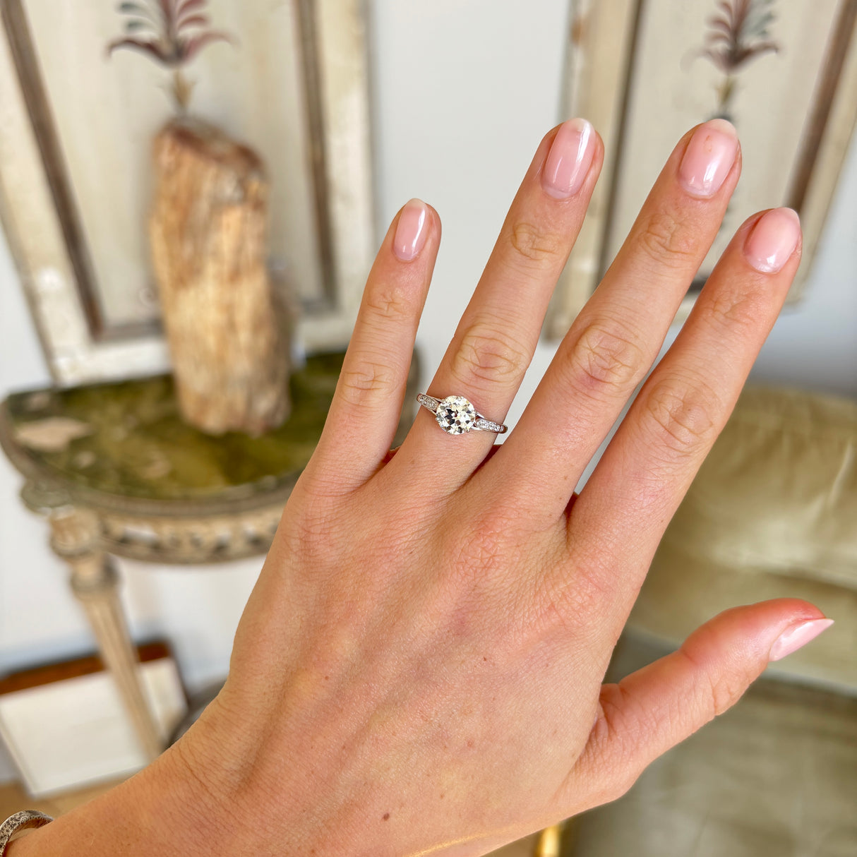 Vintage, 1950s 1.50ct Old Cut diamond engagement ring