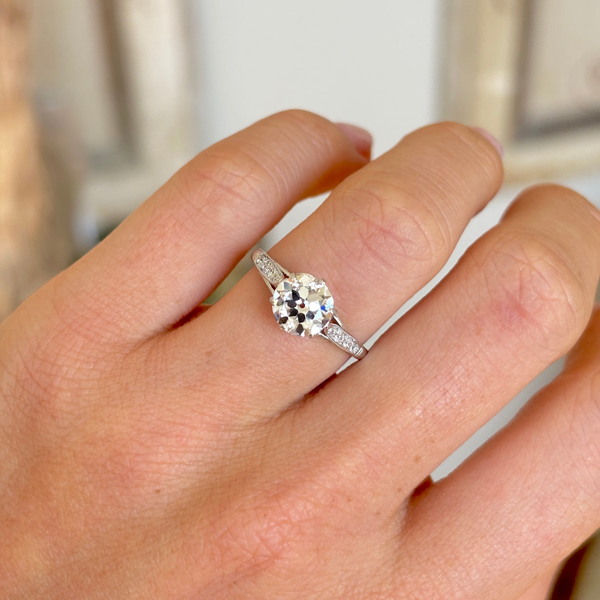 Vintage, 1950s 1.50ct Old Cut diamond engagement ring