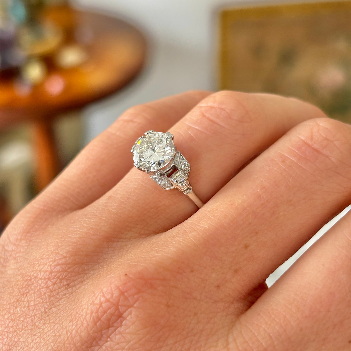 Vintage, Art Deco diamond engagement ring