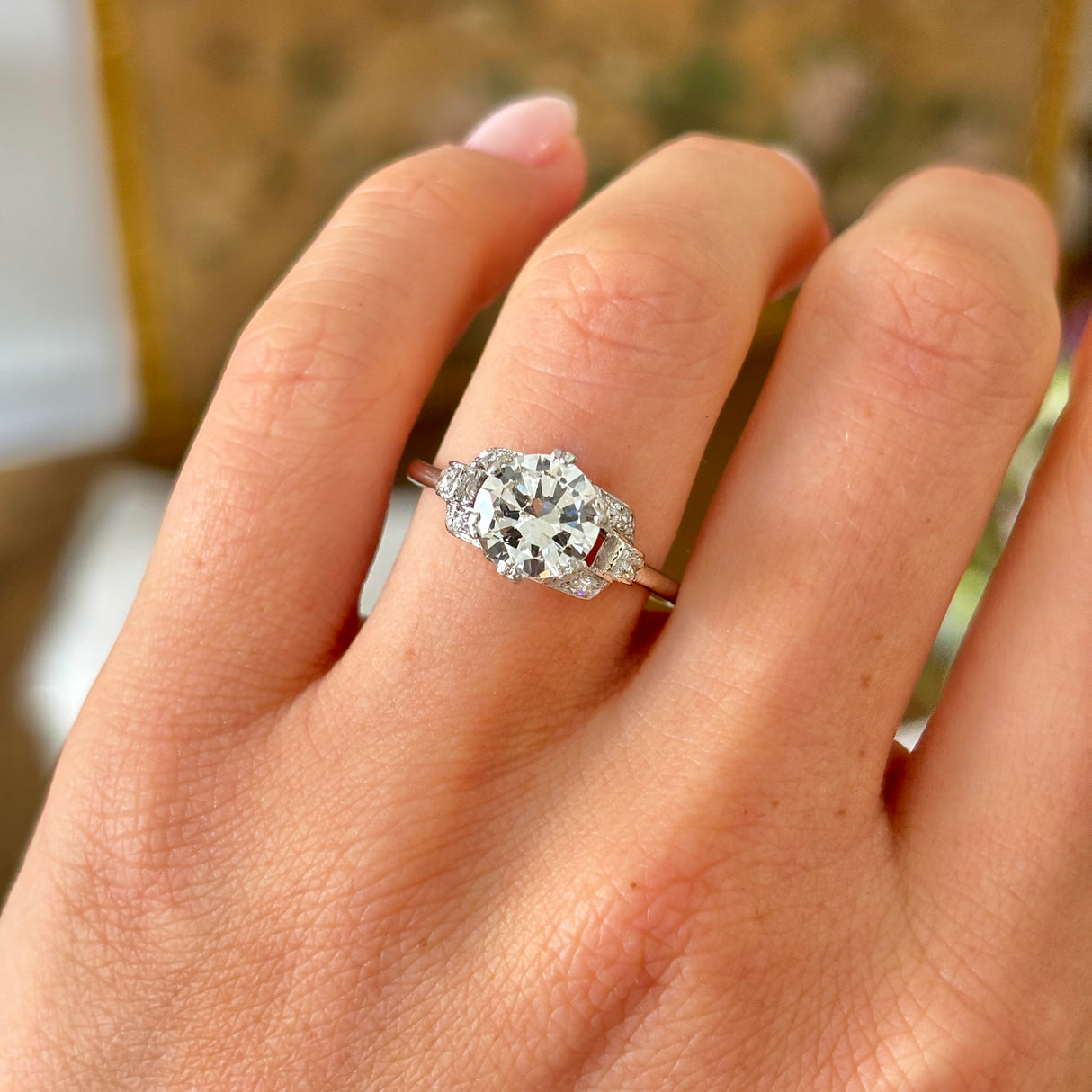 Vintage, Art Deco diamond engagement ring