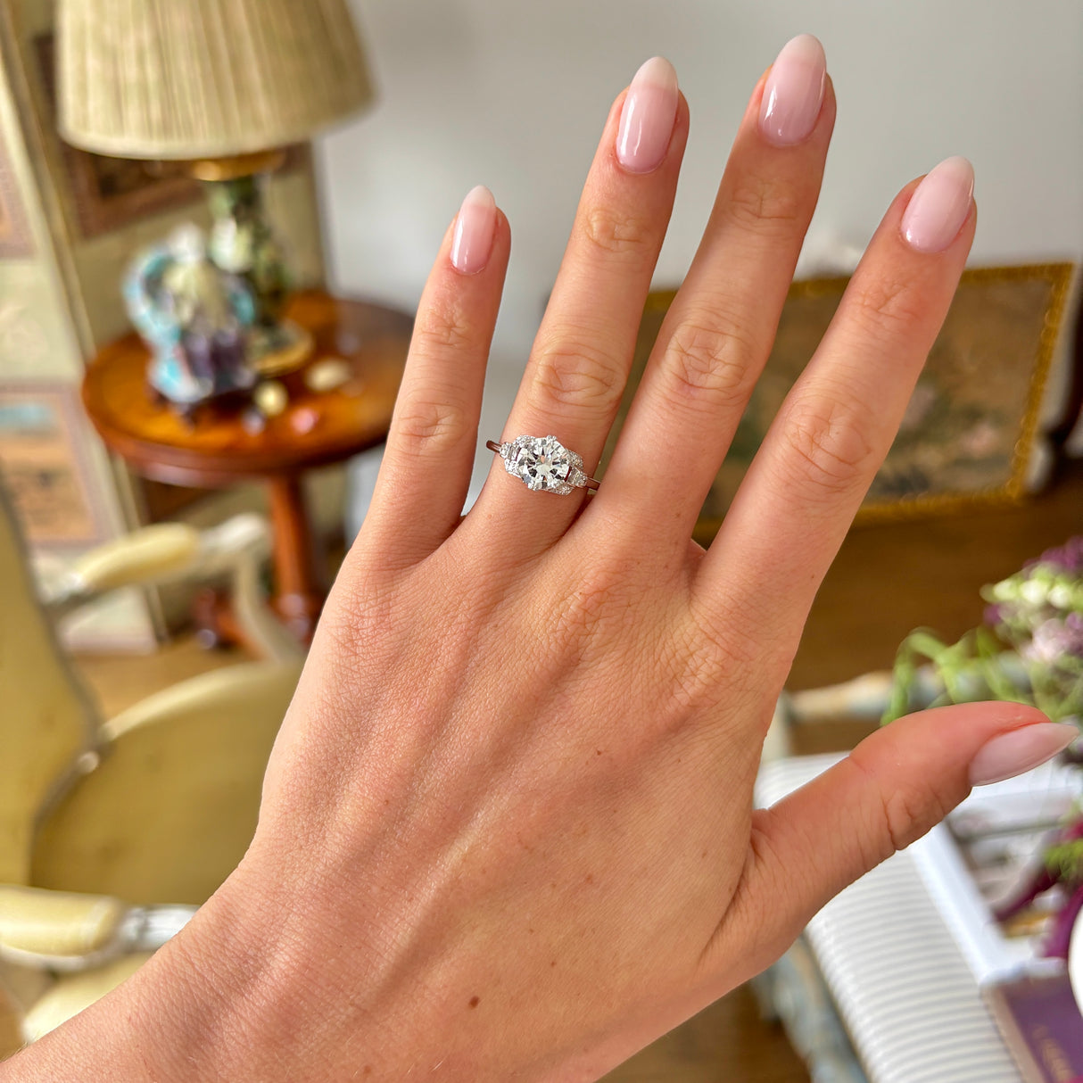 Vintage, Art Deco diamond engagement ring