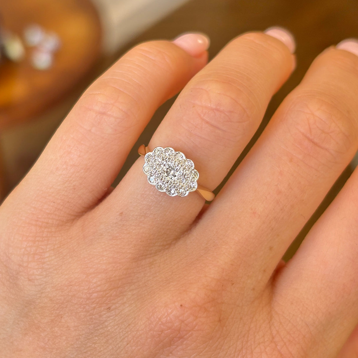 Vintage, 1930s diamond cluster ring