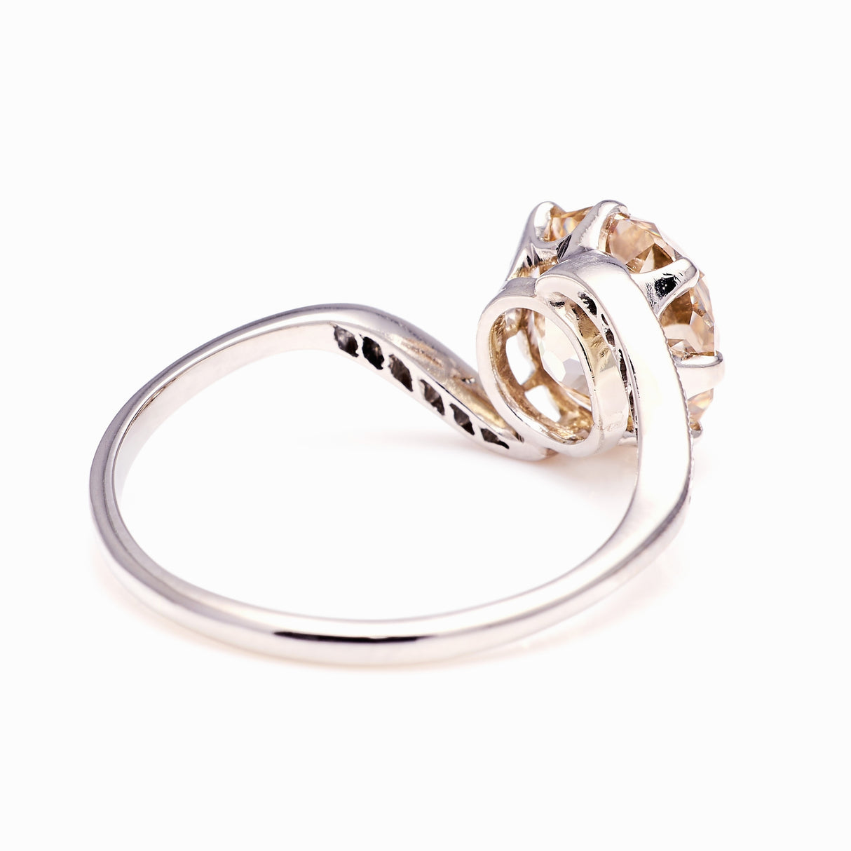 Antique, Edwardian diamond twist engagement ring