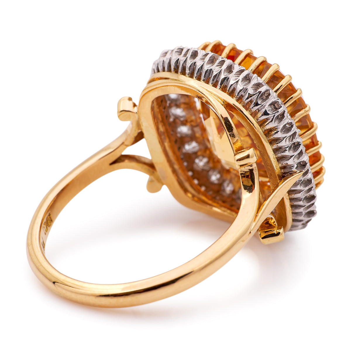 Antique, Edwardian topaz & diamond cluster ring