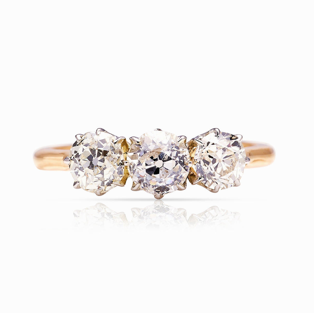 Antique, Victorian three-stone diamond ring