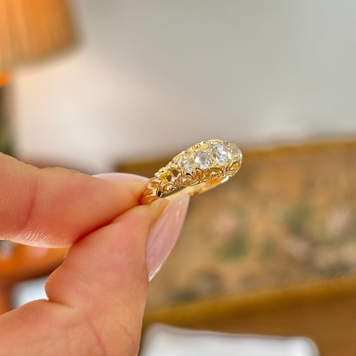 Antique, Victorian five-stone diamond ring