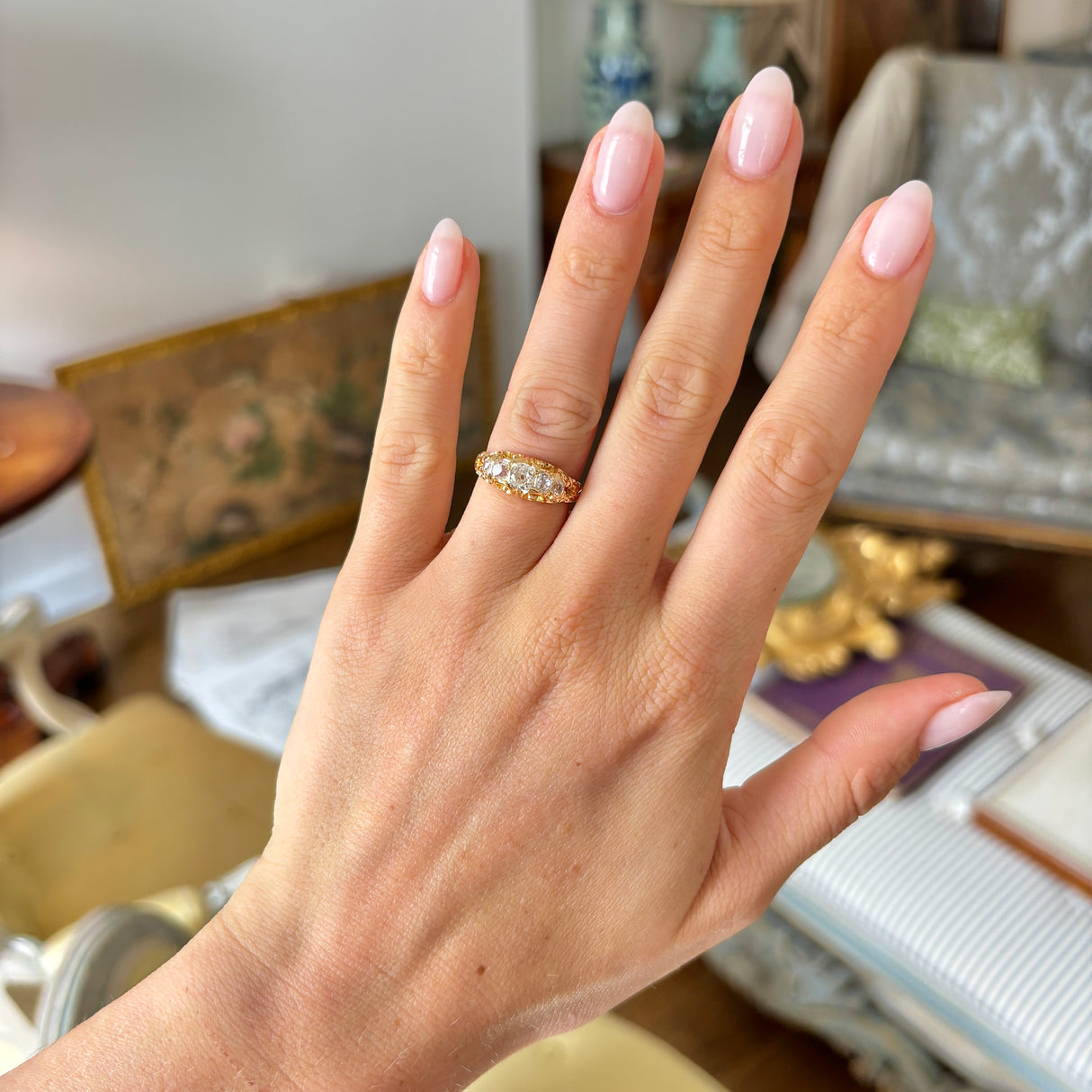 Antique, Victorian five-stone diamond ring