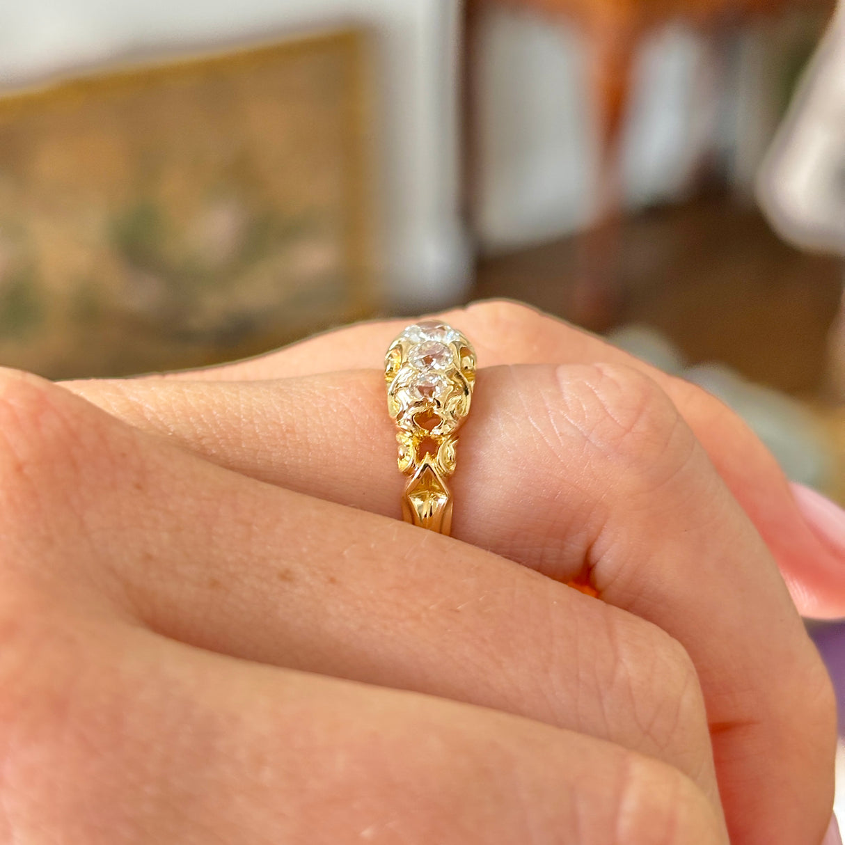 Antique, Victorian five-stone diamond ring