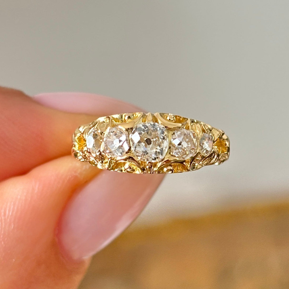 Antique, Victorian five-stone diamond ring