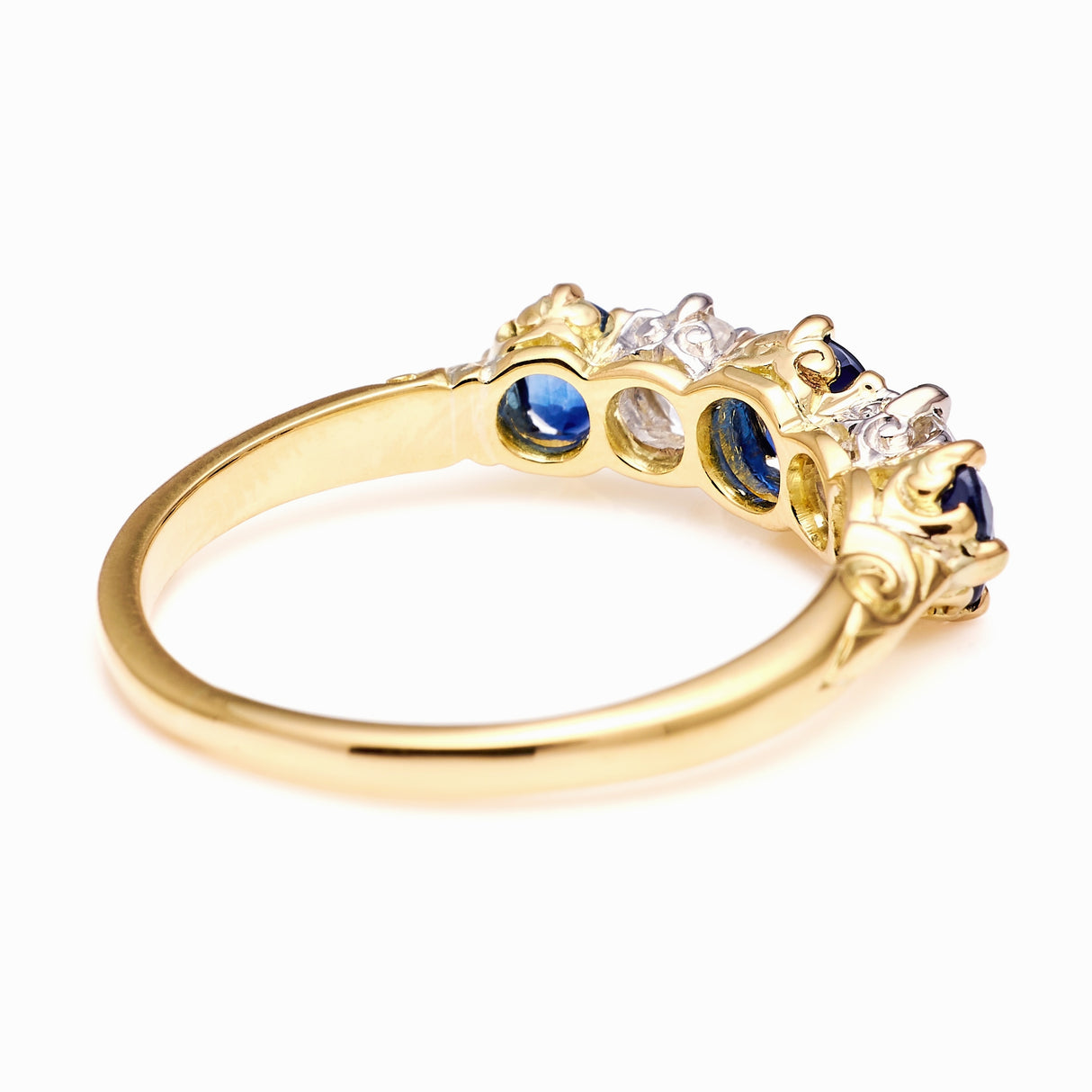 Antique, Edwardian sapphire & diamond five-stone ring