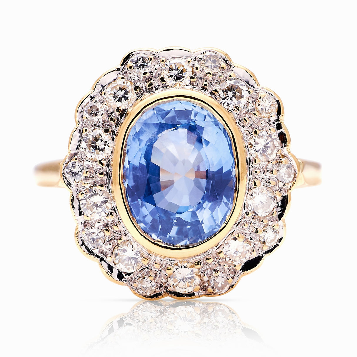 Vintage, 1950s sapphire & diamond cluster ring