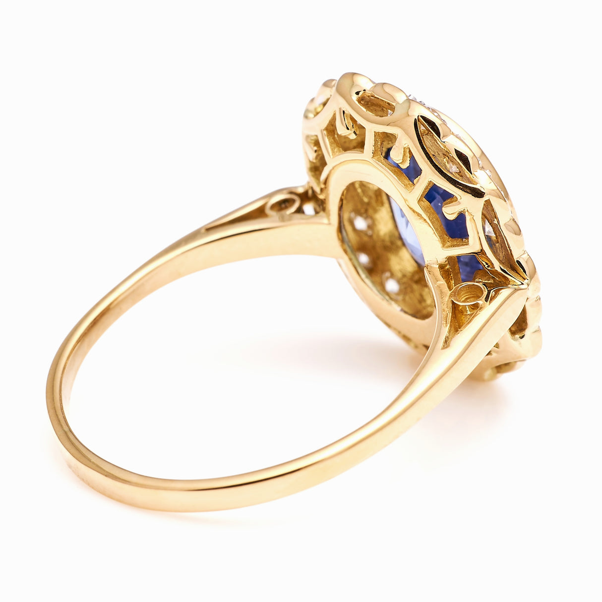 Vintage, 1950s sapphire & diamond cluster ring