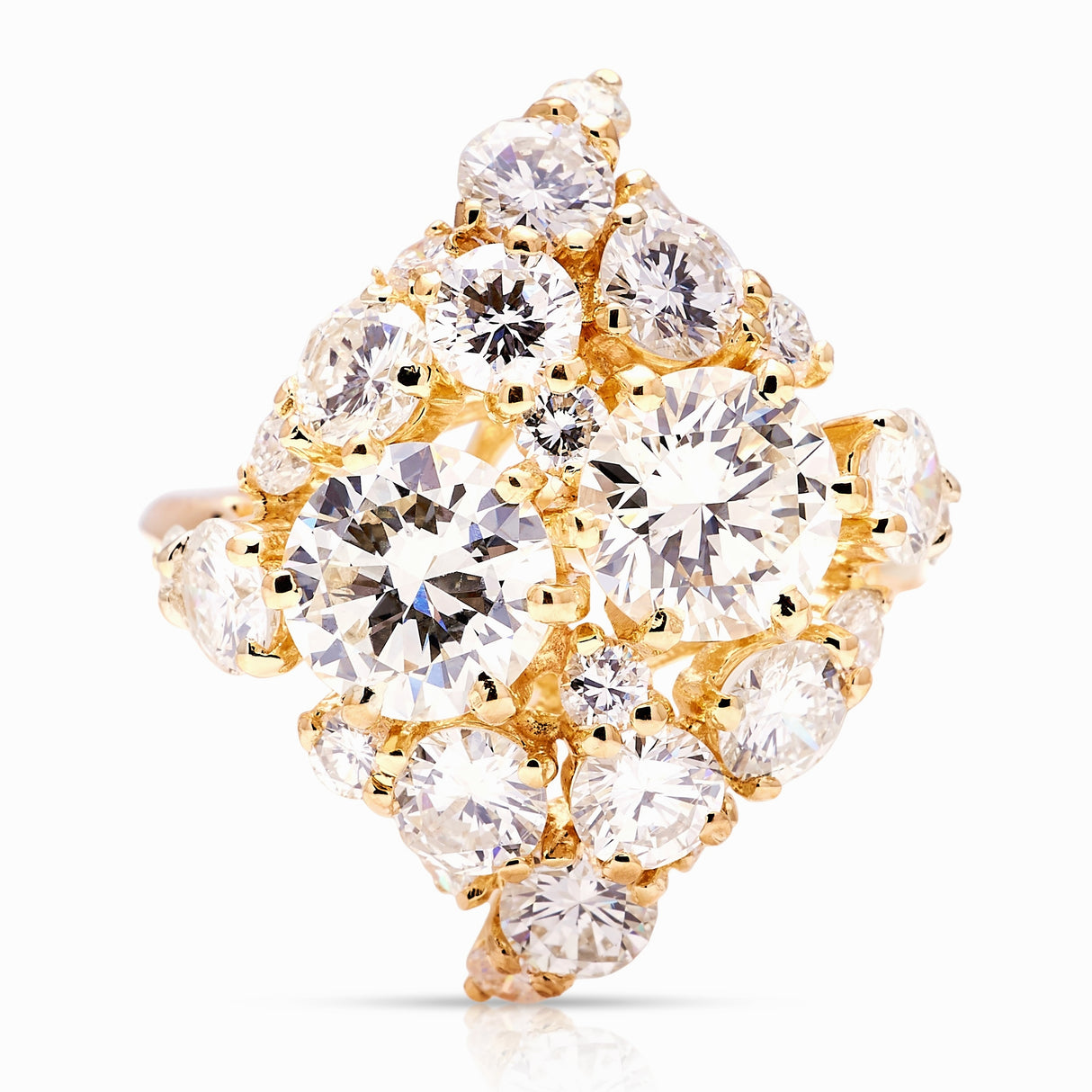 Vintage, 1980s diamond cluster lozenge ring