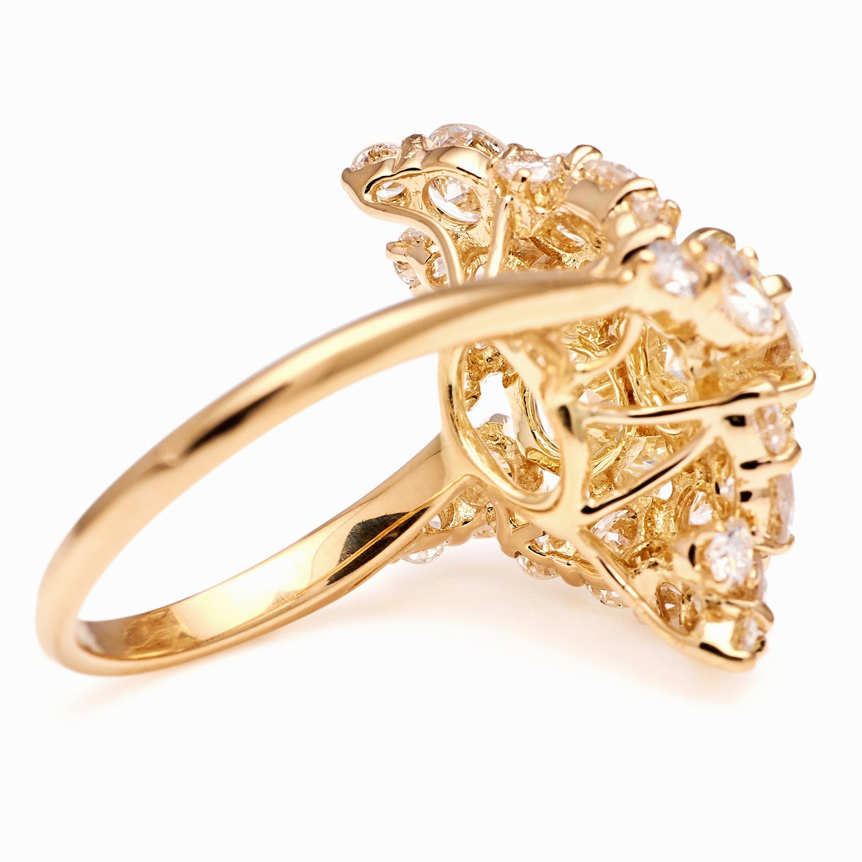 Vintage, 1980s diamond cluster lozenge ring