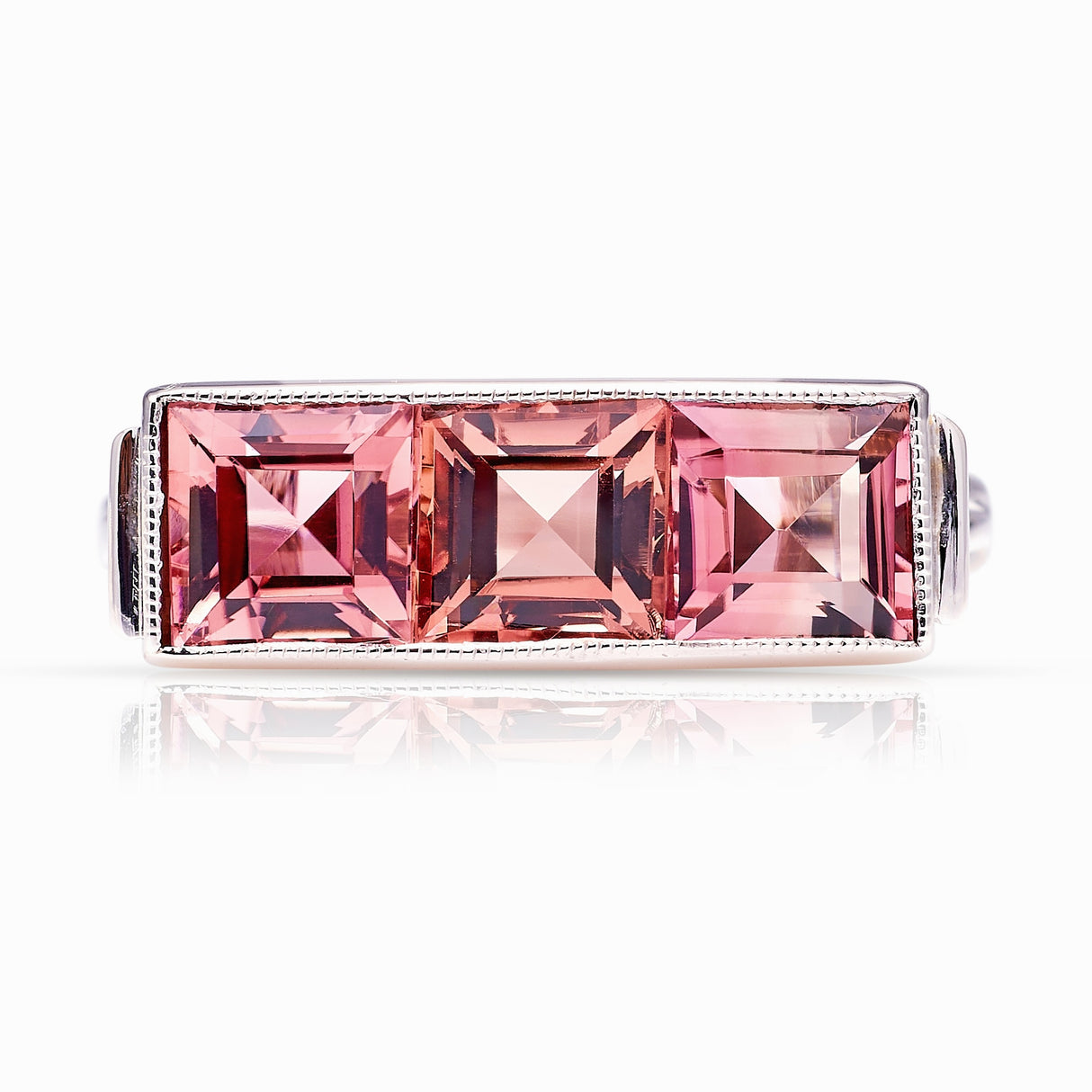 Vintage, Art Deco three-stone tourmaline ring