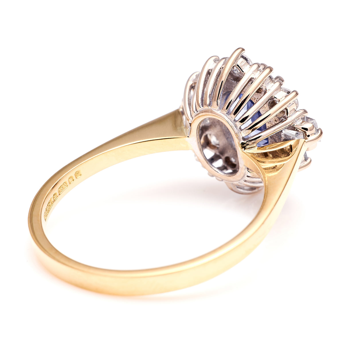 Vintage, 1980s sapphire & diamond cluster ring