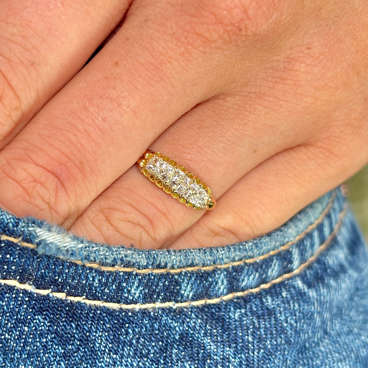 Antique, Edwardian double row diamond band