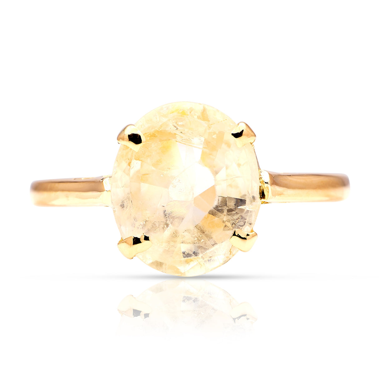 Vintage, 1970s yellow sapphire single-stone ring