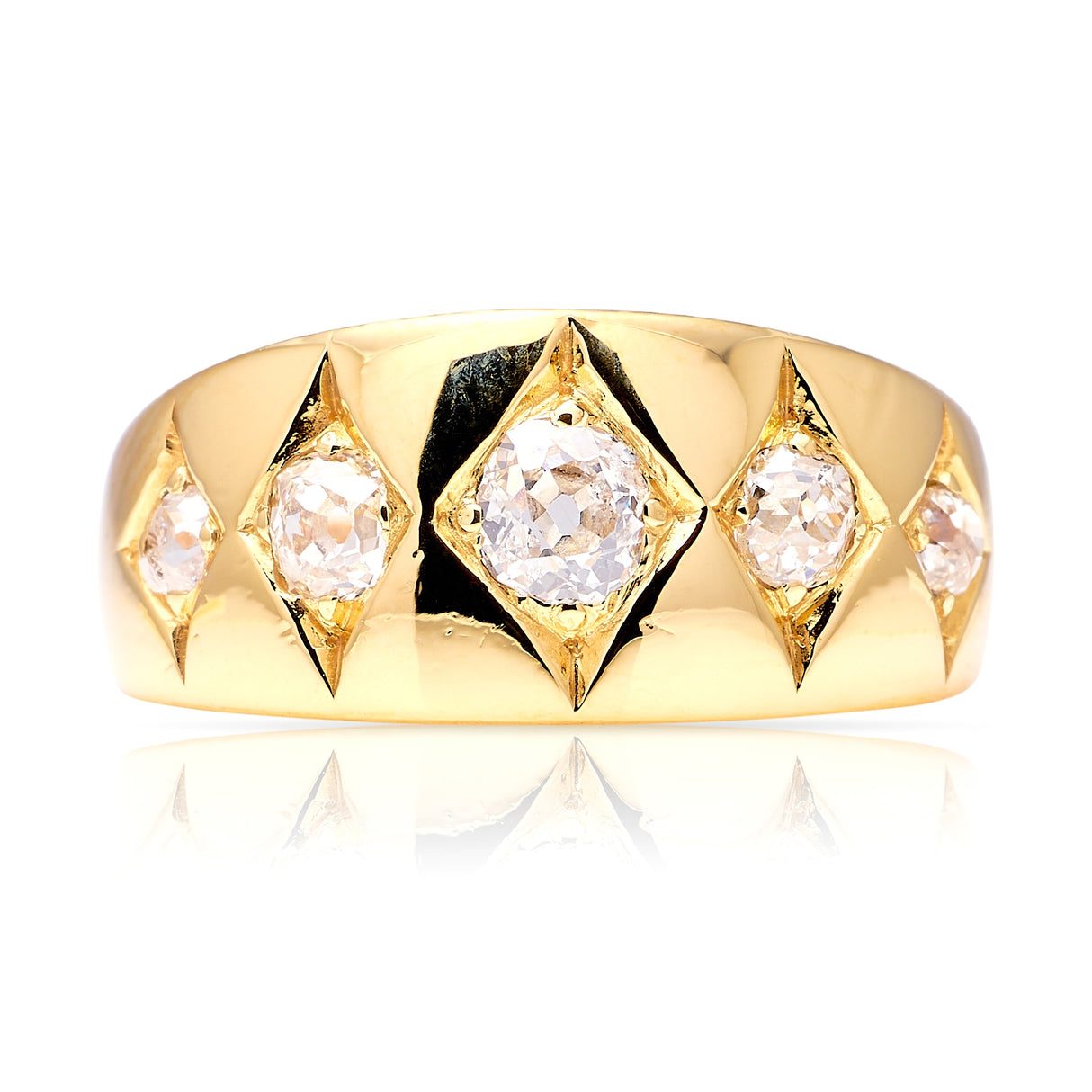 Antique, Early Victorian five-stone diamond ring