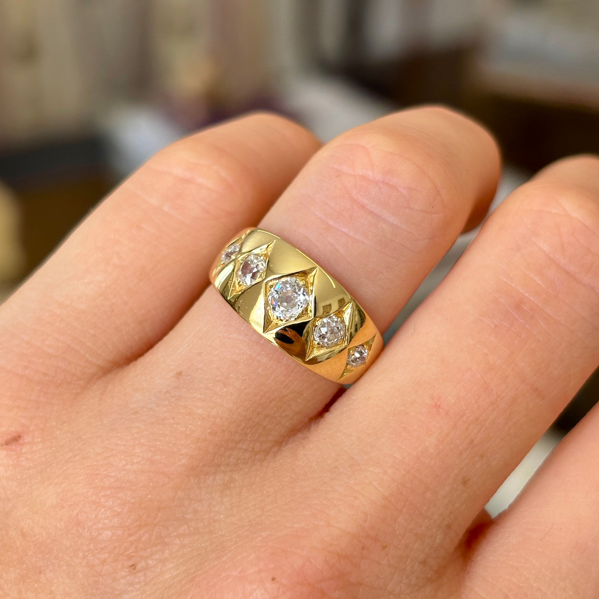 Antique, Victorian five-stone diamond ring