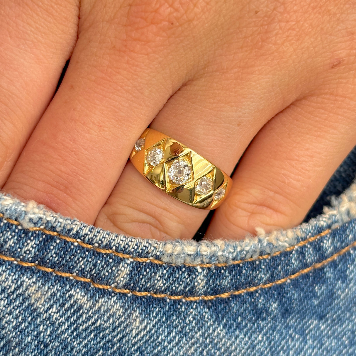 Antique, Victorian five-stone diamond ring