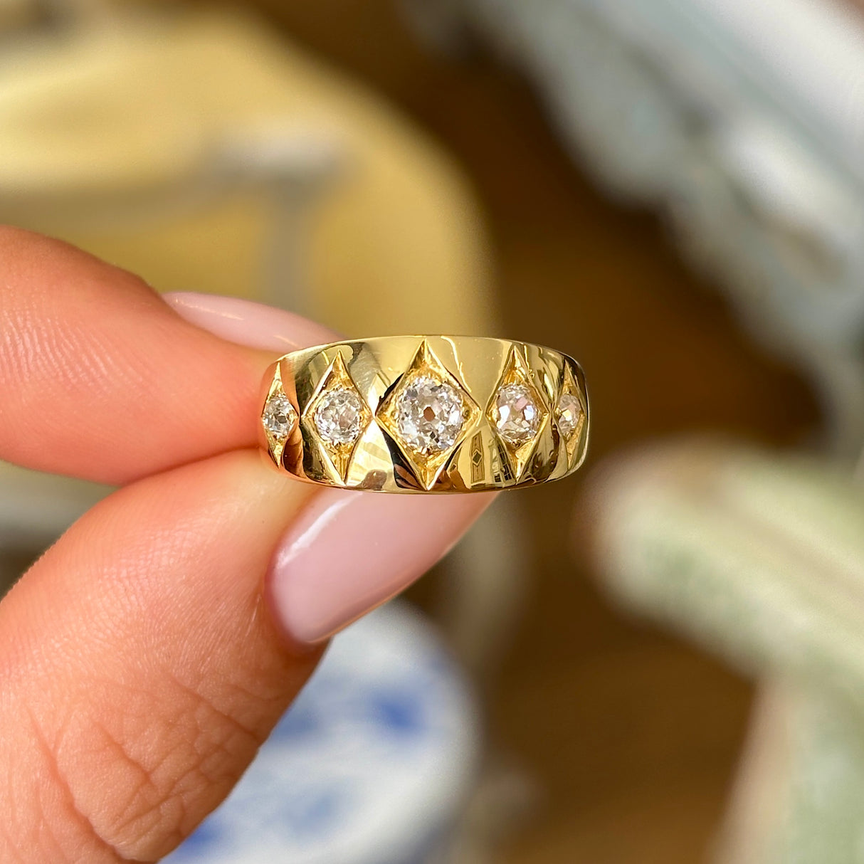 Antique, Victorian five-stone diamond ring