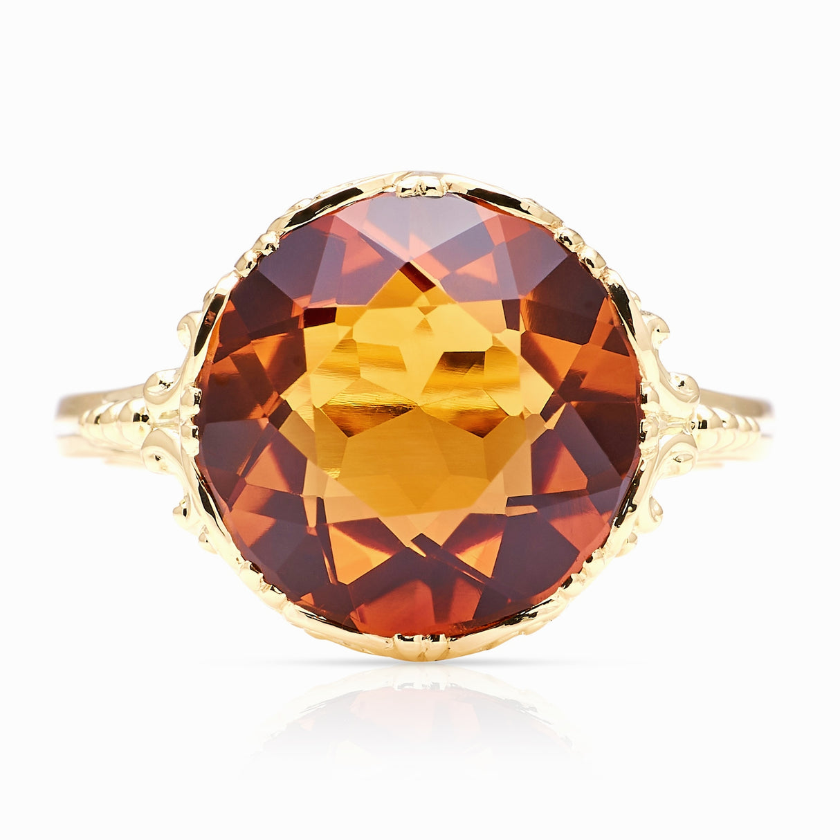 Vintage, 1980s Edwardian-revival citrine single-stone ring