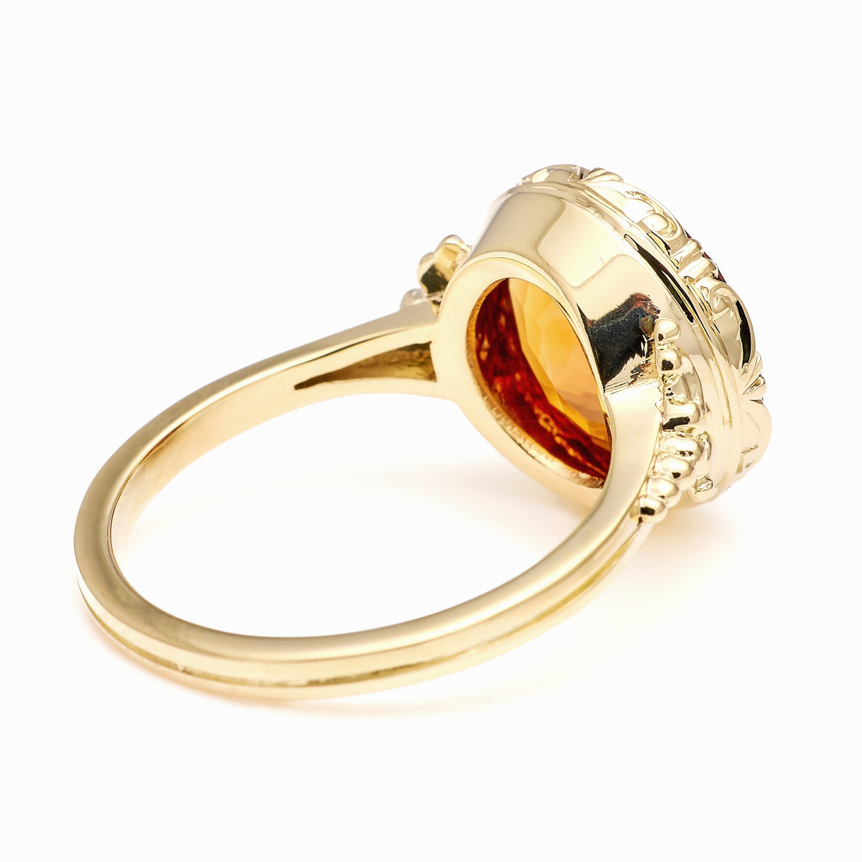 Vintage, 1980s Edwardian-revival citrine single-stone ring