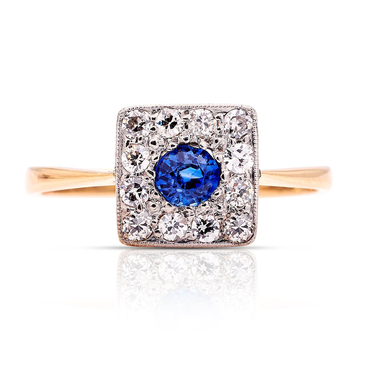 Vintage, Art Deco sapphire & diamond cluster ring