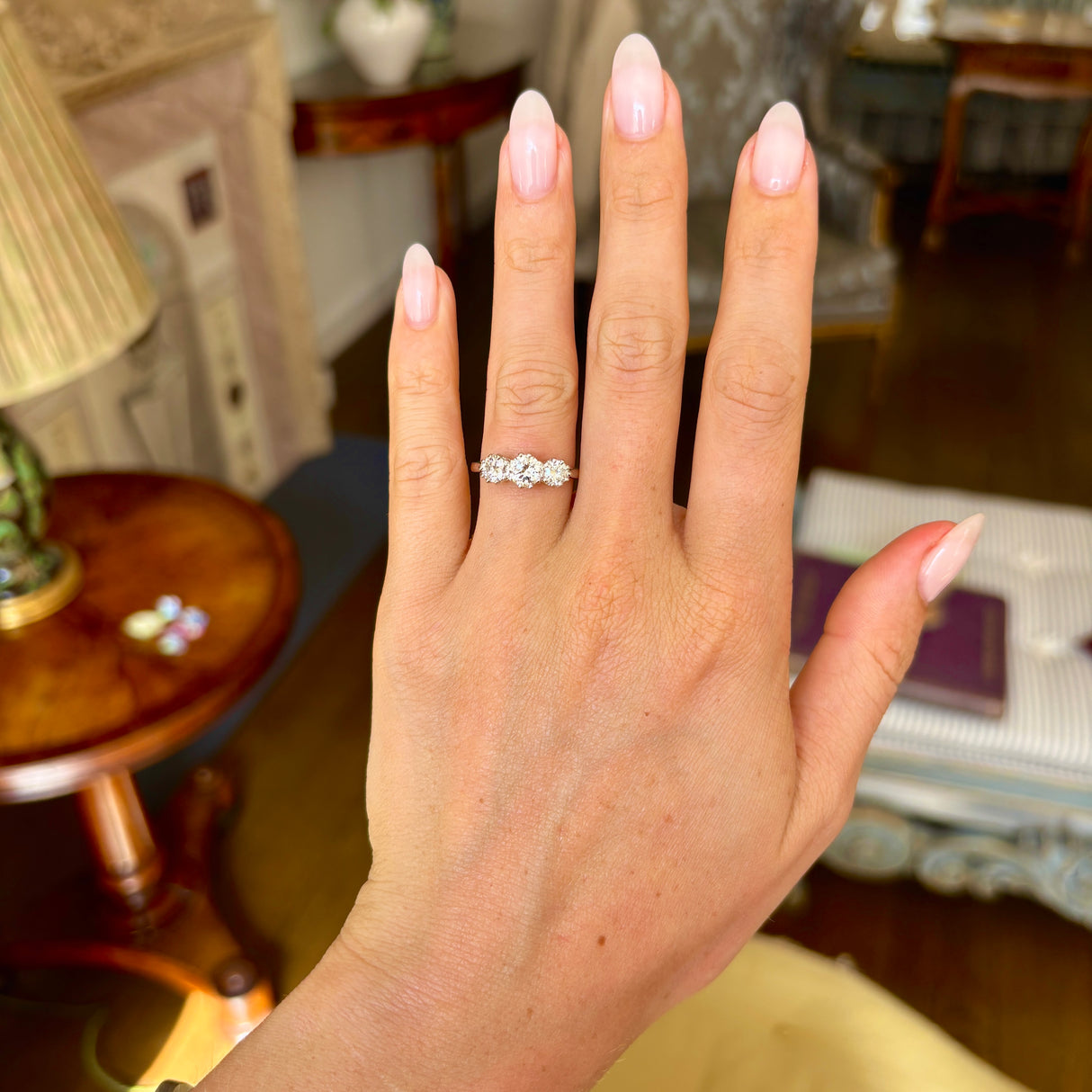 Vintage, Art Deco three-stone diamond engagement ring